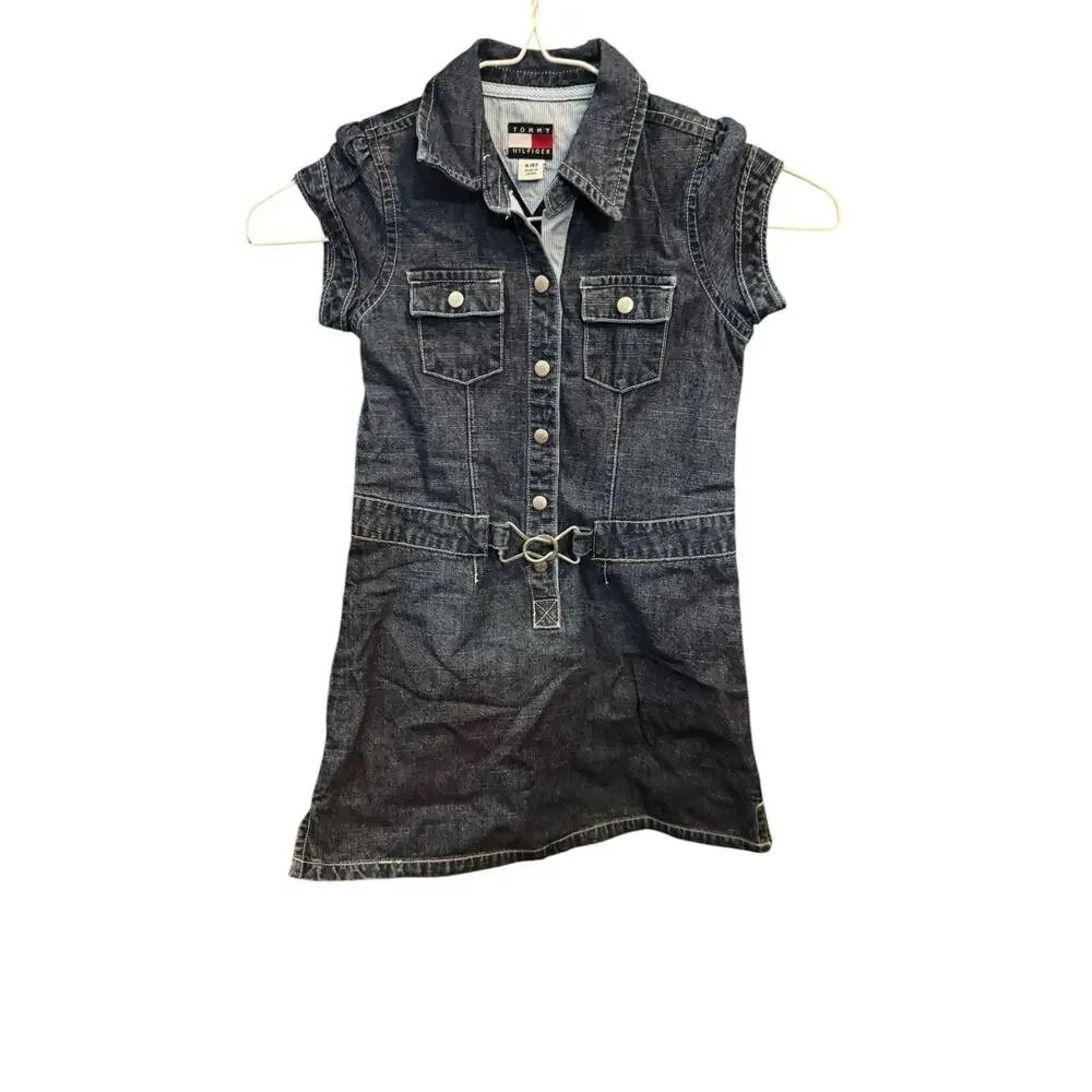 Tommy Hilfiger Girls Vintage Y2K 2003 Denim Dress Size 4T